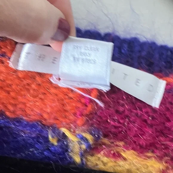 Vintage 90’s The Limited Mohair Wool Blend Knit Sweater M/L Abstract Colorblock - Picture 5 of 6